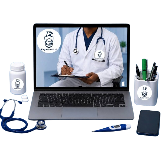 Online doctor consultation illustration